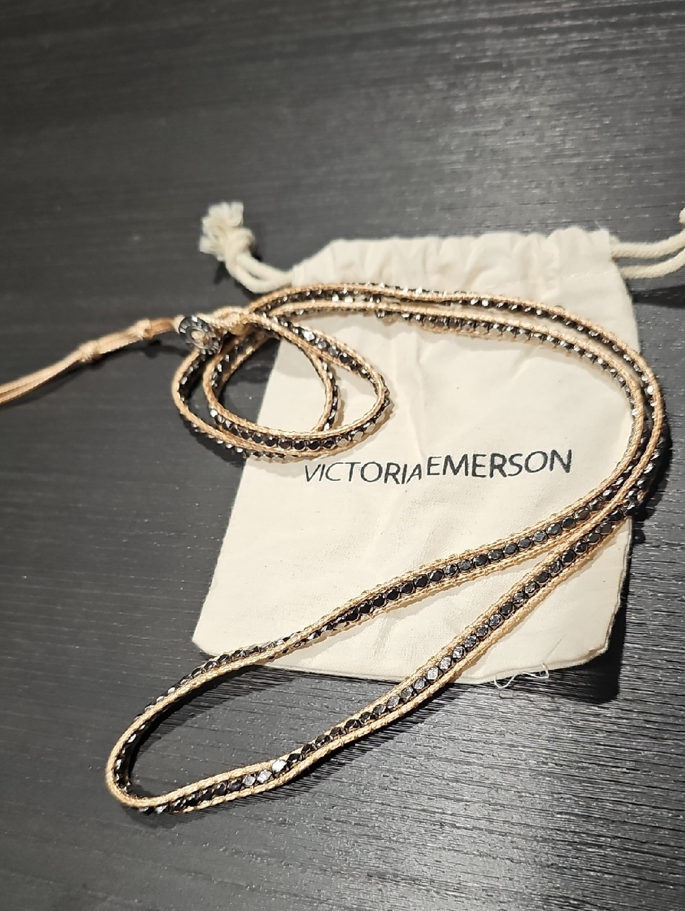 Victoria Emerson Metallic Gold and Silver Braided Wrap Necklace